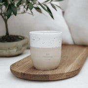 STEINGUT BECHER div. Gravuren