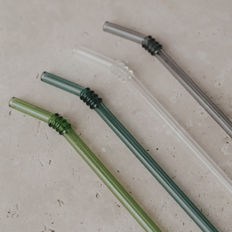 GLASSTROHHALME „CURVE“ 4er-Set, 20cm