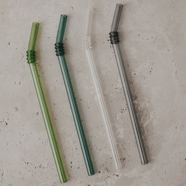 GLASSTROHHALME „CURVE“ 4er-Set, 20cm
